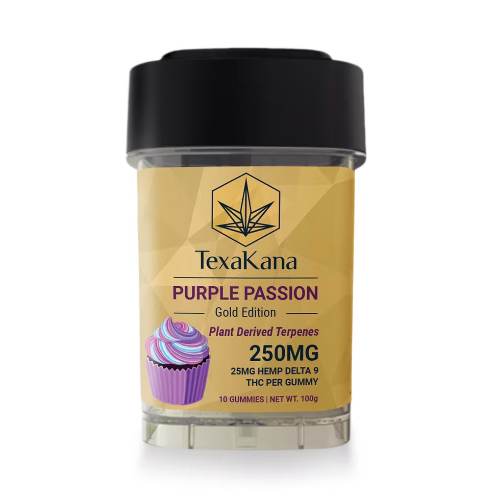 TEXAKANA GOLD EDITION 250MG THC GUMMIES 10CT / Purple Passion - INDICA